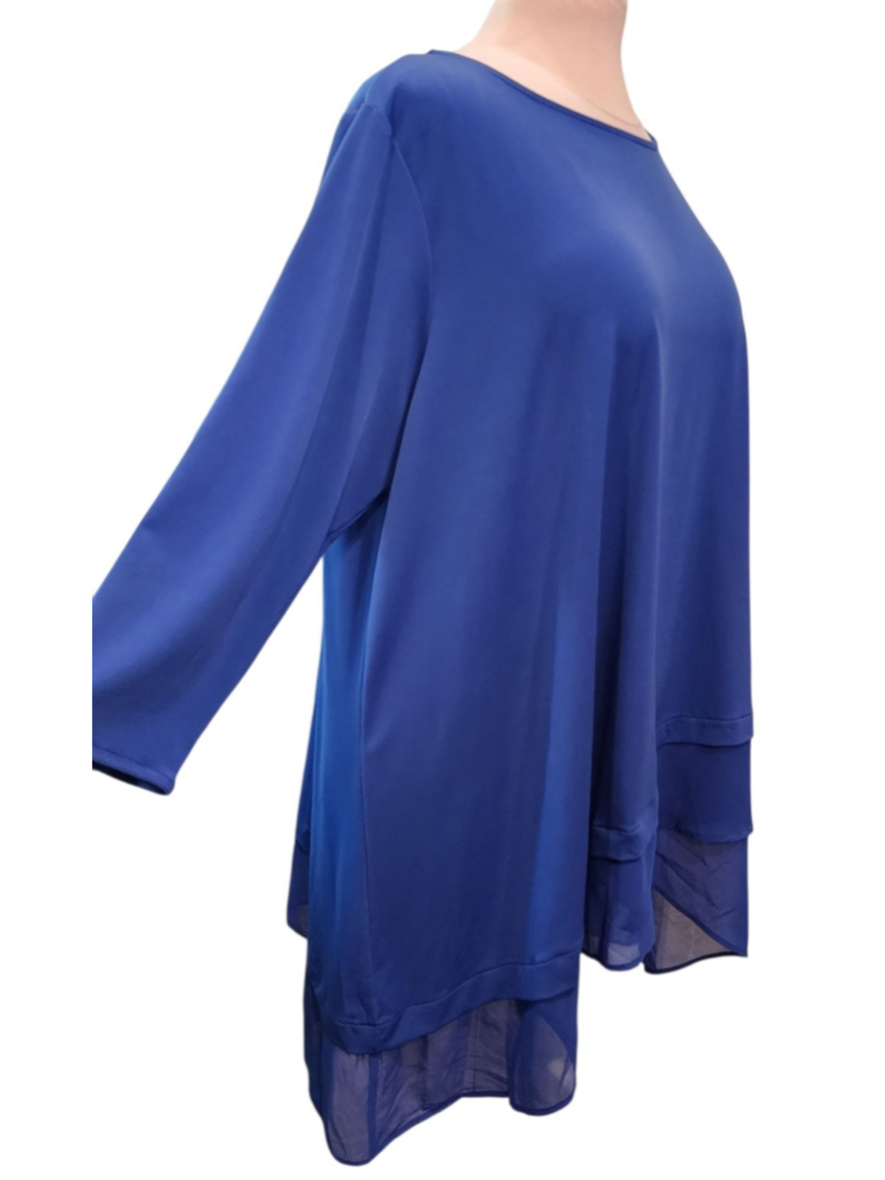 Alfani Elements 3X Cobalt Blue Asymmetric Tunic Top 3/4 Sleeve Plus Size NWT - Picture 3 of 14